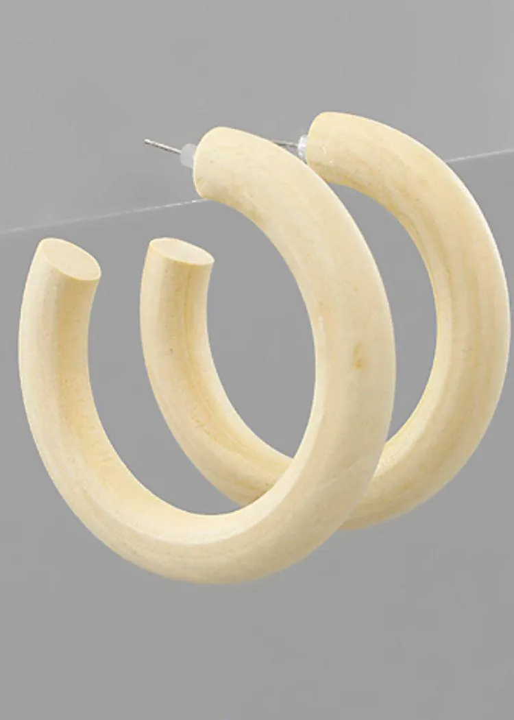 Vienna Colored Wood Hoops- Ivory