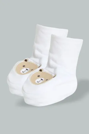 White Bear Bootie For Babies