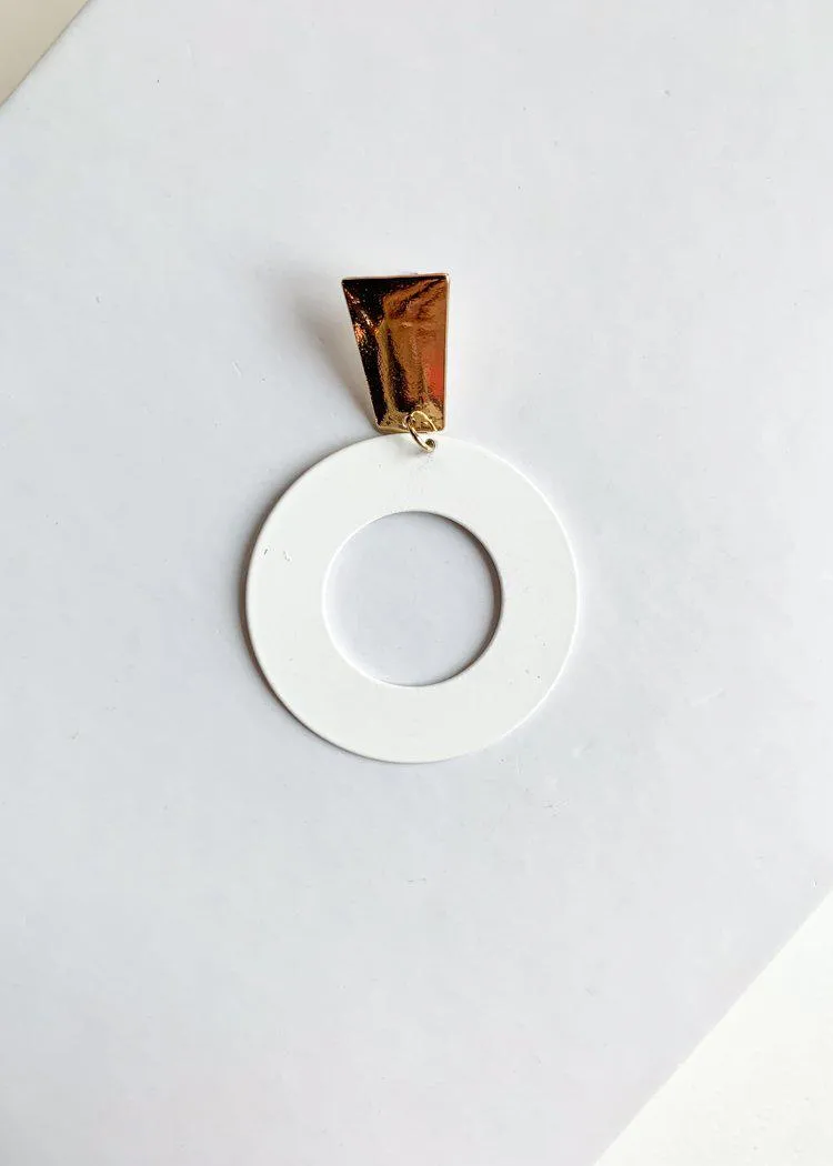 Yala White and Gold Painted Drop Earrings